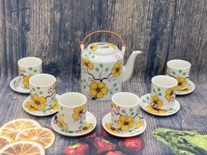 Bộ tích men kem vẽ hoa Mai vàng 1,25L