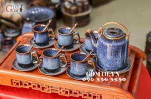 Bộ tích men xanh sóng biển (gồm thìa)