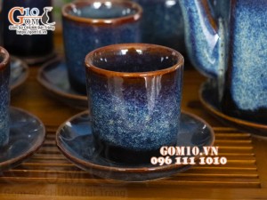 Bộ tích trà men hỏa biến xanh đá đầy đủ phụ kiện, dung tích 400ml