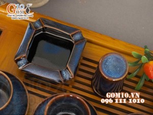 Bộ tích trà men hỏa biến xanh đá đầy đủ phụ kiện, dung tích 400ml