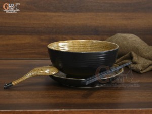 Bộ tô phở gốm vàng, đường kính 20cm