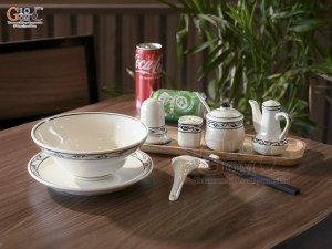Bộ tô phở men cổ vẽ hoa móc (Hàng Đặt SX)