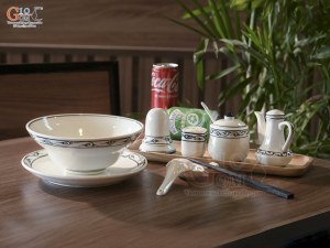 Bộ tô phở men cổ vẽ hoa móc (Hàng Đặt SX)