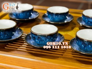 Bộ trà dáng tống hỏa biến thanh điểu CỐT GỐM