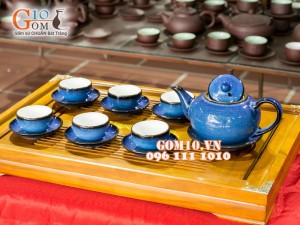 Bộ trà dáng tống hỏa biến thiên thanh CỐT GỐM