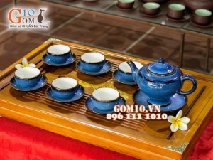 Bộ trà đèn thần hỏa biến thiên thanh CỐT GỐM