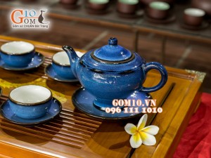 Bộ trà đèn thần hỏa biến thiên thanh CỐT GỐM