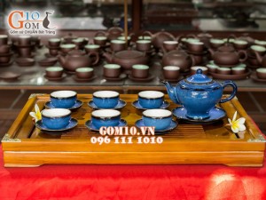 Bộ trà đèn thần hỏa biến thiên thanh CỐT GỐM