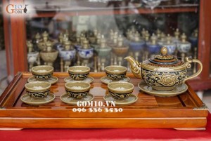Bộ trà khác nổi vẽ sen Cao 10cm