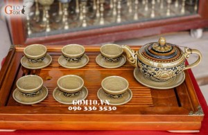 Bộ trà khác nổi vẽ sen Cao 10cm
