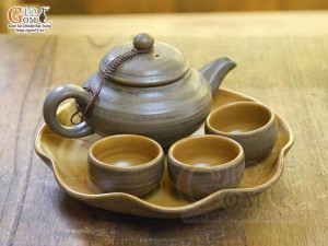 Bộ trà tam gốm ganh kiểu Nhật cao cấp, 250ml