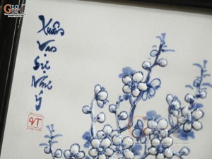 Bộ tranh sứ đắp nổi Cổ Đồ Phú Quý kích thước 98x48cm