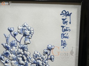 Bộ tranh sứ đắp nổi Cổ Đồ Phú Quý kích thước 98x48cm