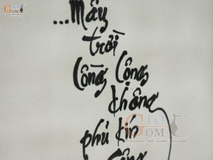 Bộ tranh sứ vẽ thư pháp Công Cha Tình Mẹ, kích thước 98x48cm