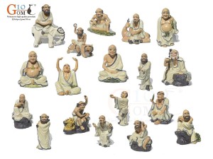 Bộ tượng 18 vị La Hán men rạn