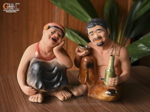 Bộ tượng Chí Phèo -Thị Nở, cao 30cm