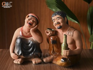 Bộ tượng Chí Phèo -Thị Nở, cao 30cm