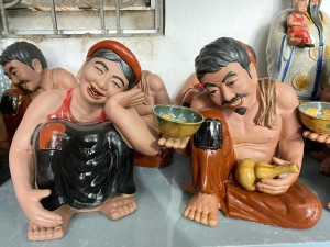 Bộ tượng Chí Phèo -Thị Nở, cao 30cm Bộ tượng Chí Phèo -Thị Nở, cao 30cm