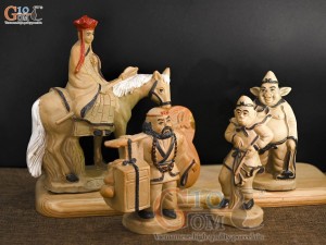 Bộ tượng gốm Tây Du Kí, cao 19cm