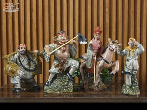 Bộ tượng gốm Tây Du Kí, cao 35cm