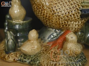 Bộ tượng gốm tiểu cảnh đàn gà, cao 40cm