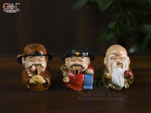 Bộ tượng gốm tiểu tam đa Phúc Lộc Thọ, cao 7,5cm (Màu ngẫu nhiên)