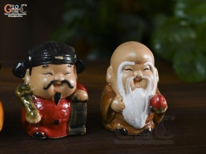 Bộ tượng gốm tiểu tam đa Phúc Lộc Thọ, cao 7,5cm (Màu ngẫu nhiên)