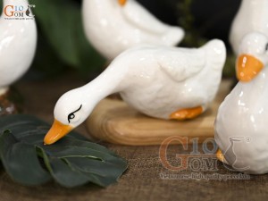 Bộ tượng sứ đàn vịt trắng, cao 13cm