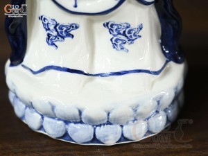 Bộ tượng tiên đồng ngọc nữ men trắng, cao 30cm