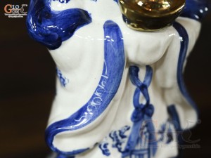 Bộ tượng tiên đồng ngọc nữ men trắng, cao 30cm