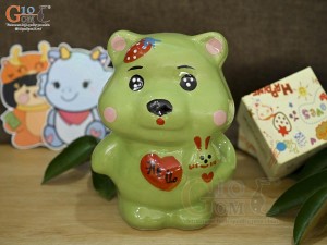 Búp bê tiết kiệm dâu tây màu xanh, cao 18cm