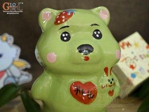 Búp bê tiết kiệm dâu tây màu xanh, cao 18cm