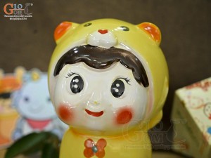 Búp bê tiết kiệm màu vàng ngộ nghĩnh, cao 17cm