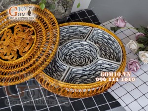 Bộ khay sứ đựng thức ăn họa tiết Cá đàn