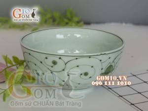 Bát tô sâu họa tiết hoa Sắt, đường kính 16cm