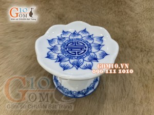 Chân nến Phúc Lộc vẽ sen đường kính 7cm