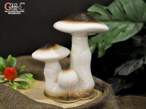 Cây nấm gốm decor màu nâu, cao 15cm
