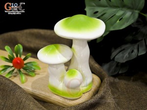 Cây nấm gốm decor màu xanh, cao 15cm