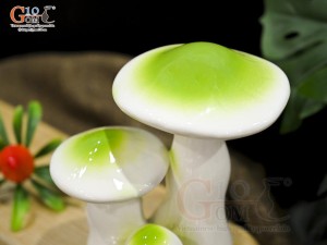 Cây nấm gốm decor màu xanh, cao 15cm