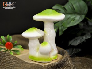 Cây nấm gốm decor màu xanh, cao 15cm