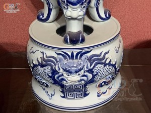 Chân kê đỉnh hạc Như Ý men lam cổ cao cấp