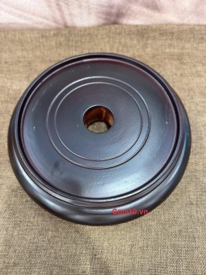 Chân kê gỗ nguyên tấm màu đen nhám, đường kính 18cm