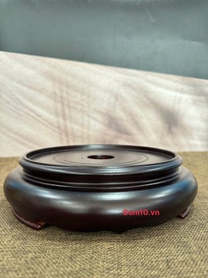 Chân kê gỗ nguyên tấm màu đen nhám, đường kính 14cm