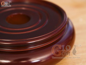 Chân kê gỗ nguyên tấm màu nâu, đường kính 16cm