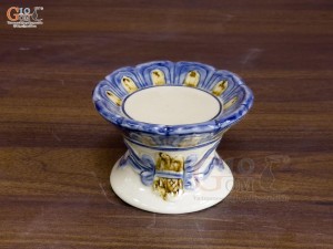 Chân nến men hoàng tộc đắp nổi Sen, đường kính 10cm
