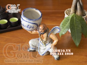 Chậu tượng trồng cây dáng Lỗ Trí Thâm Tài Lộc, cao 22cm