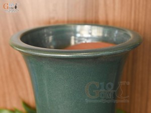 Chậu cây men hỏa biến miệng loe, đường kính 14cm