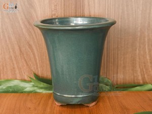 Chậu cây men hỏa biến miệng loe, đường kính 14cm