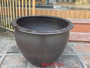 Chậu cây men nâu, đường kính miệng 50cm