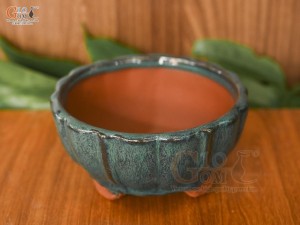 Chậu cây mini men hỏa biến miệng lượn, đường kính 14cm